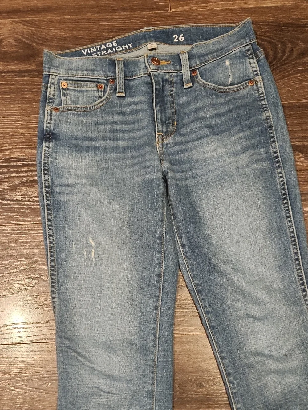 ❤️ J CREW HIGH RISE VINTAGE SLIM STRAIGHT JEANS, TILDA WASH, RAW HEM, 2 (26)St